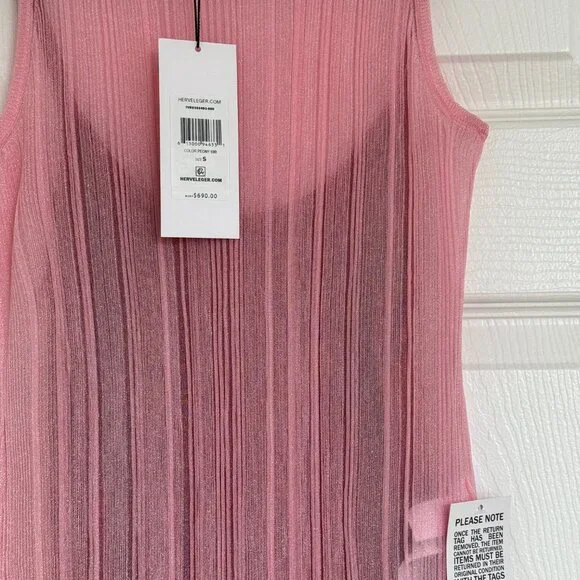 Herve Leger Semi-Sheer Ribbed Dress - Picture 4 of 6